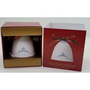 2002 LLadro Christmas Bell Ceramic Ornament 01016723 w Box Xmas Decoration Rare